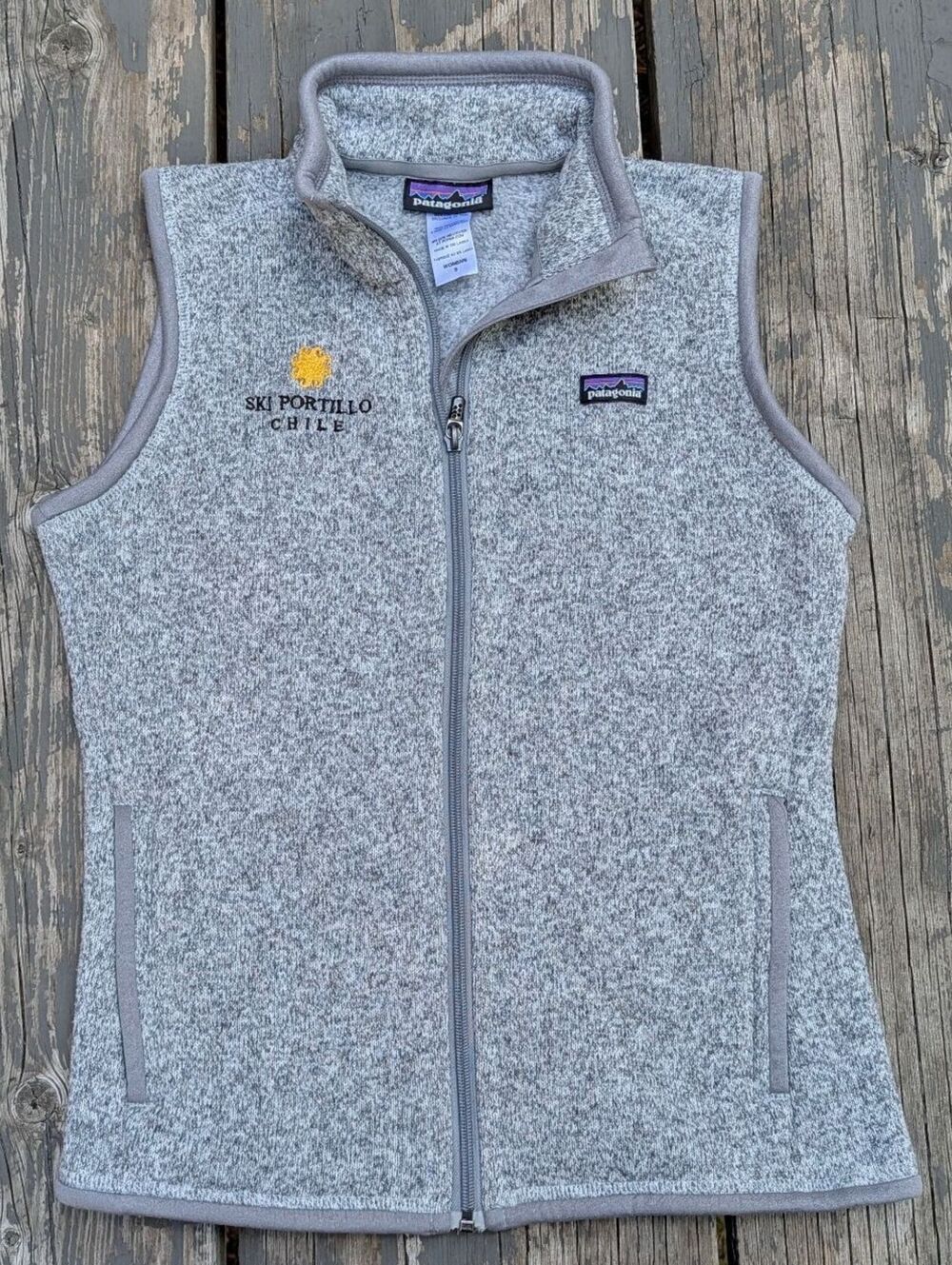 Patagonia Better Sweater Vest Womens S Grey Ski Portillo Chile Resortcore Fleece